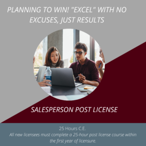 Post-License Requirement for New Licensees (25 Hours) In-Person & Virtual ZOOM (HYBRID)